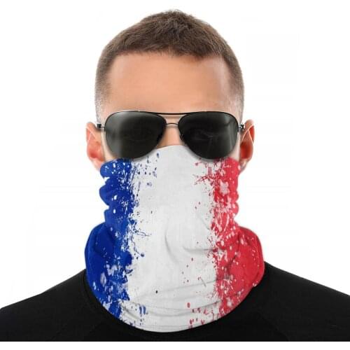 France Flag Scarf Neck Face Mask Men Women Fashion Neck Gaiter Country Tubular Bandanas Multi-functional Headwear Biking Hiking