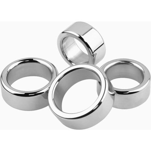 Diameter 24/26/28/30mm Metal Cockring Chastity Device Sex Toys For Men Scrotum Bdsm Restraint Delayed Ejaculation Penis Ring