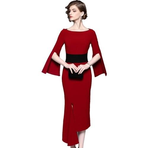 Meldel 2019 Beautiful Chiffon Long Elegant Evening Dress Sleeve Evening Dresses With Belt Robe de Soiree Plus Size