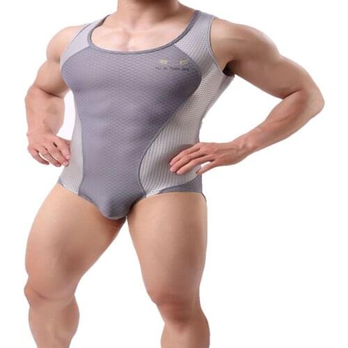 Mens Leotard Beachwear Bodysuits Body Building Shapers Tights Men Singlet Underwear Bikini One-piece Male Underwear Shapers