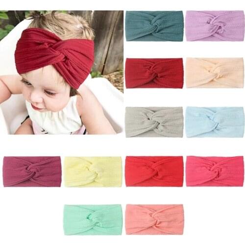 Nylon Turban Soft Elastic Headband for Baby Knot Hairband For Girls Wide Toddler Kids Turban Baby Hair Accessories Headwear