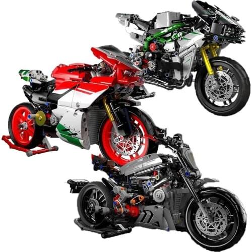 New Technical Super Motorcycle Model Building Blocks Compatible Major Brand MOC Fast Speed Vehicle Bricks Boy Toys for Kids Gift