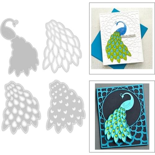 2020 New Animal Peacock-Tail Embossing Layering Metal Cutting Dies For DIY Layered Greeting Card Scrapbooking Making No Stamps
