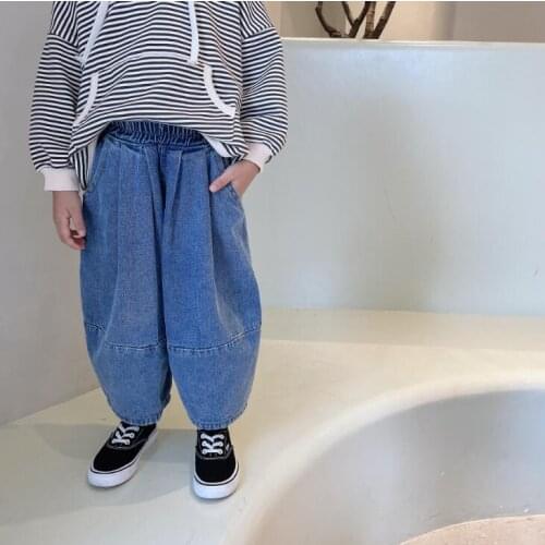 2021 new arrival girls boys denim long pants autumn fashion kids jean pants 2-8 years WS21