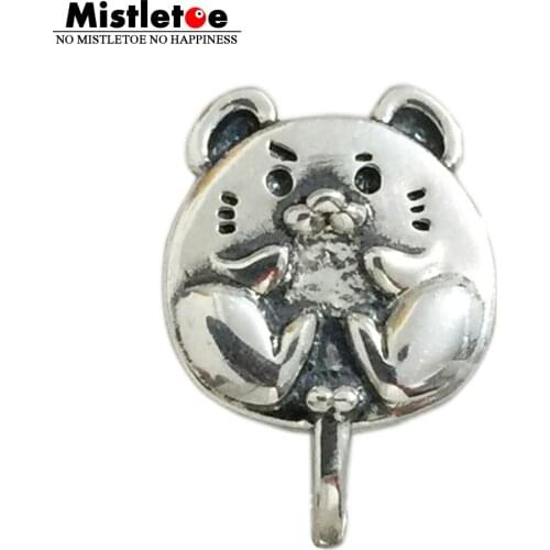 Mistletoe 925 Sterling Silver Lucky Mouse Rat Lock European Jewelry
