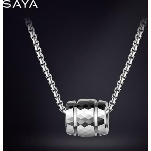 Necklace Men, 857 Tungsten Pendant, Fashion Casual Sporty Multi-Faceted Design, Creative Necklaces Jewelry Scratch Proof