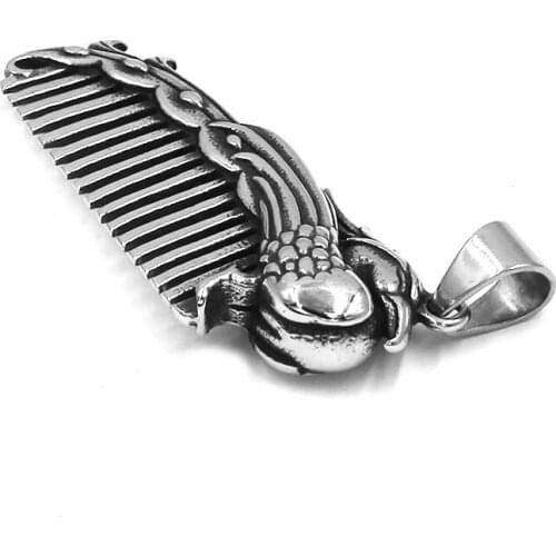 Peacock Comb Pendant Stainless Steel Jewelry Fashion Animal Peacock Biker Men Women Pendant Gift SWP0608A