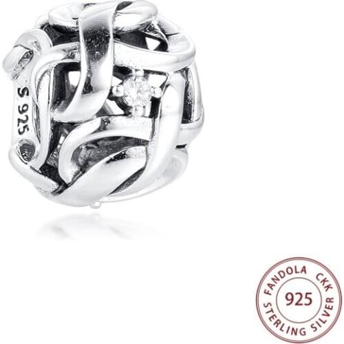 Fits Pandora Bracelet 925 Sterling Silver Infinity Openwork Charms Beads Women DIY Jewelry Making Kralen