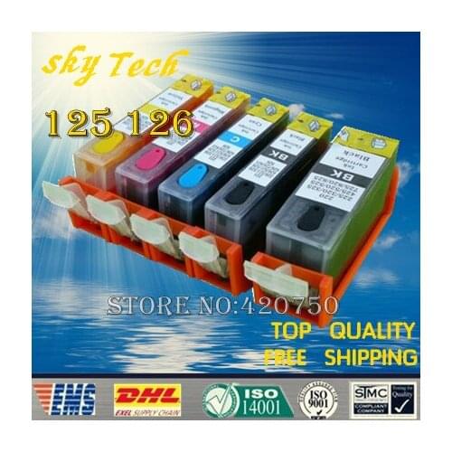 5PK Full Ink Refillable Cartridges Suit For PGI125 CLI126 ,suit for Canon IP4810 IP4910 IX6510 MG5210 MG5310 ,with ARC chip