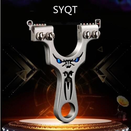 Flat Rubber Band Slingshot Without Binding Outdoor Big Power Powerful Precision Stainless Steel Hunting Elastic Slingshot Dart