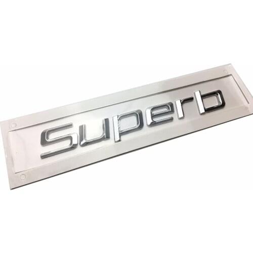 Silver Chrome for Skoda Superb Logo Rear Trunk Boot Lid Letter Sticker Alphabet Decal Character Emblem 3TD 853 687 A 3TD853687A