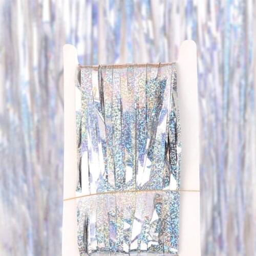 1M 2M 3M 4M Gold Metallic Foil Tinsel Fringe Curtain Birthday Party Decoration Wedding Photography Backdrop Curtain Photo Props
