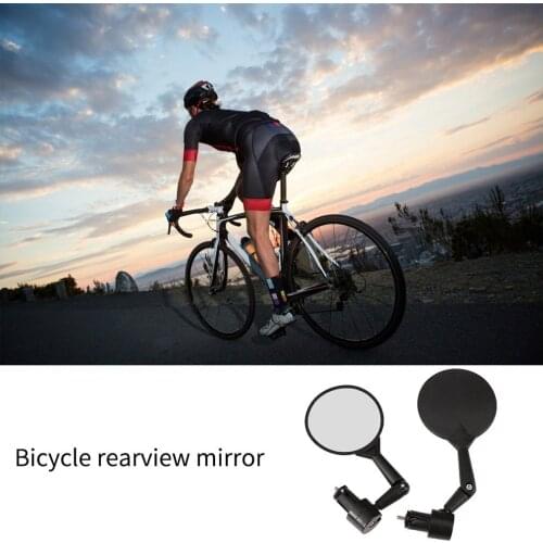1 Pairs Motorcycle Rearview Mirrors CNC Motorcycle Bar End Black Rearview Side Mirror MTB Bike Accessories