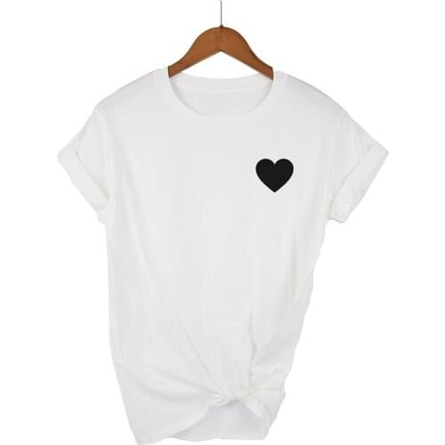 Female Casual T-Shirts Sleeve O-neck Short Sleeve Clothing Kawaii White Harajuku Love Print Summer T Shirt for Women