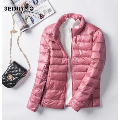 SEDUTMO Winter Womens Down Jackets Ultra Light Duck Down Doat Plus Size 3XL Short Puffer Jacket Autumn Parkas ED031