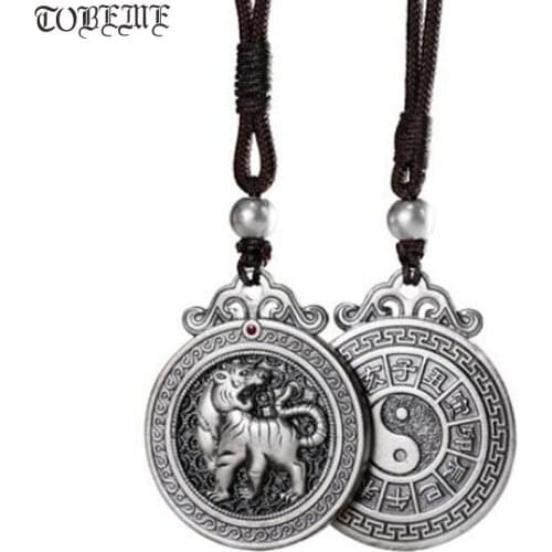 100% 999 Silver Lucky Animal Pendant Chinese Zodiac 12 Animals Pendant Good Luck Animal Pendant Necklace