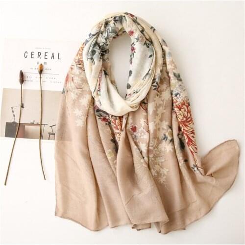 2021 Fashion Newest Floral Printed Pattern Cotton Voile Scarf Shawls Wraps Hijabs 10pcs/lot
