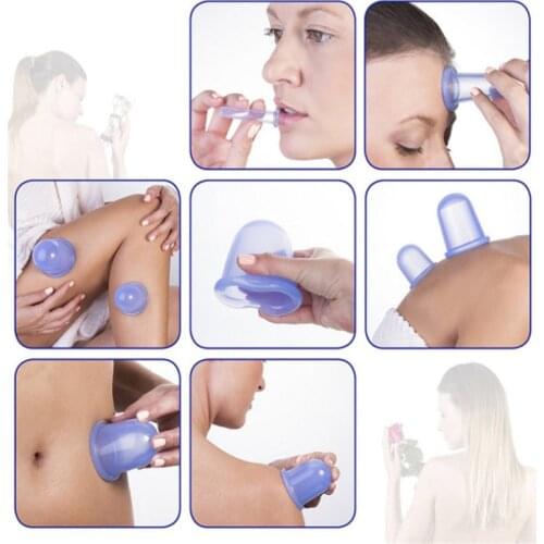 4Pcs ventosa celulitis banks vacuum massage face silicone banks for ventouse vacuum jar facial massage cupping suction cup