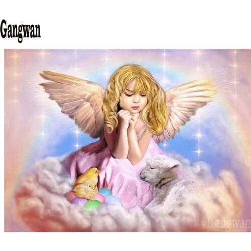 5D DIY rhinestone"cute Angel&Girl" Painting,Diamond Embroidery,Full Square&Round Mosaic Easter egg,Diamond Painting Cross Stitch