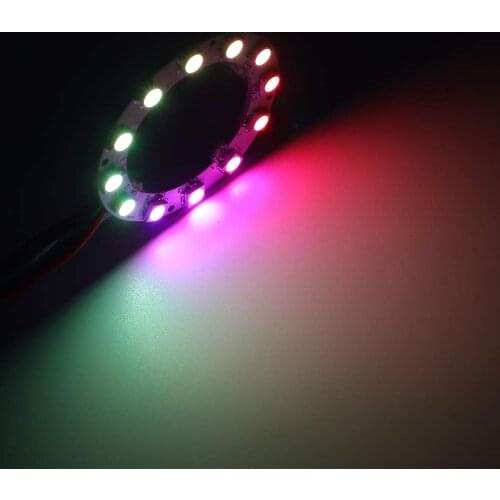 Addressable WS2812B SK6812 Round Ring Pixel LED Lamp Light 5050 RGB Arduino 5V (1 Pc 8 LEDs/Ring, White Board) JK1435