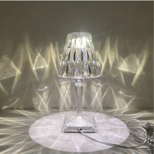 USB Charging Acrylic Night Light Diamond Table Lamp Decoration Lamp Bedroom Bedside Bar Crystal Lighting Gift Atmosphere Lamp