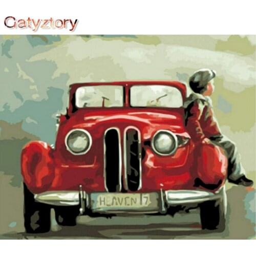 Car Painting By Numbers boy Canvas Drawing 60x75cm Photo Frames cartoon Picture wall Decor home Gatyztory Diy Kit
