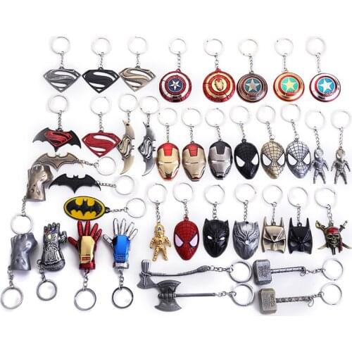 Superheroes Key Chain Pendant Metal Mask Shield Keychain Charms Hot Amination Film