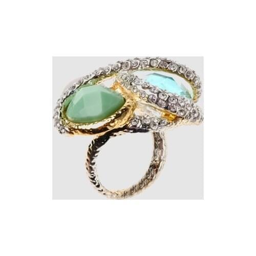 Amorita boutique Geometric stone inlaid ring