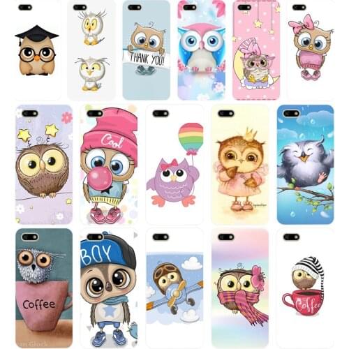 46AA Luxury fashion cute starry owl Soft Silicone Tpu Cover phone Case for Huawei Honor 7A PRO 5.45 5.7 7C 7X Y5 2018