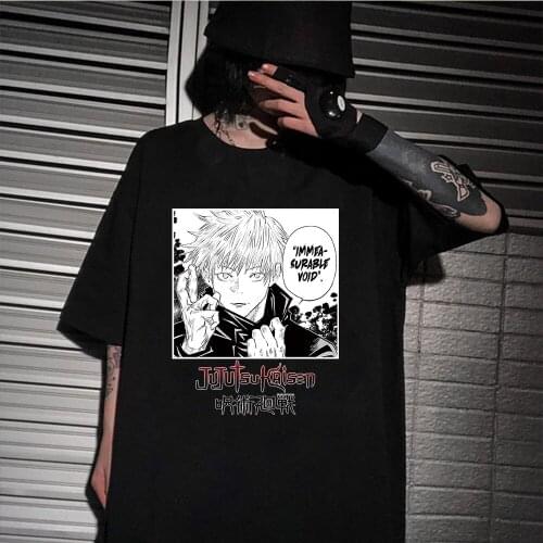 Jujutsu Kaisen Anime Satoru Gojo Short Sleeve T-shirt Harajuku Streetwear Tops