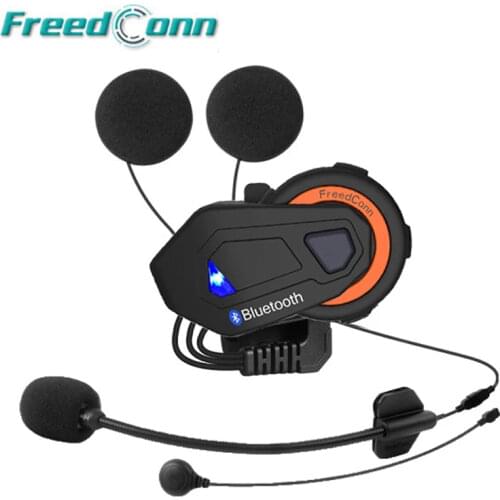 FreedConn 1000m Bluetooth Motorcycle Intercom Helmet Headset 6 Riders Group Talking T-MAX Bluetooth FM Intercom + Soft Earpiece