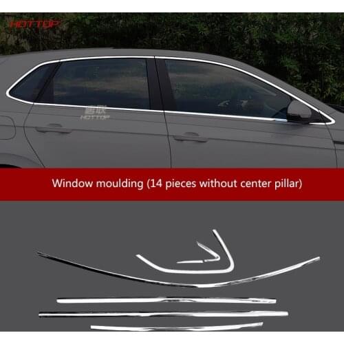 Stainless Steel Glossy Sliver Window Frame Trims For Volkswagen VW Polo Plus 2019