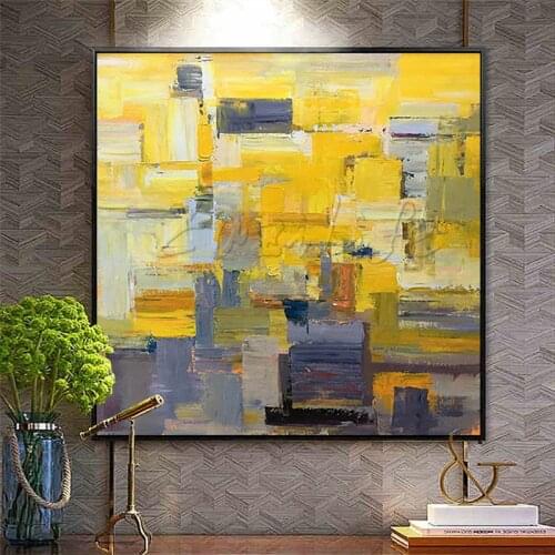 Canvas oil paintings for home decor wall pictures for living room Hand painted modern abstract color cuadros quadro wall Art