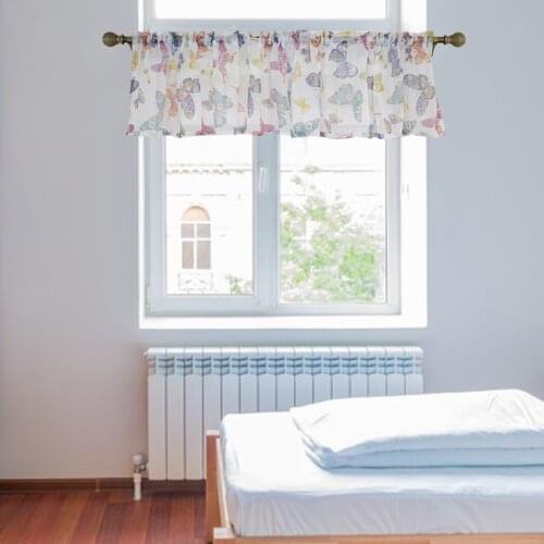 Short Curtain Valance Easy Care for Light Blocking Window Blinds Living Room