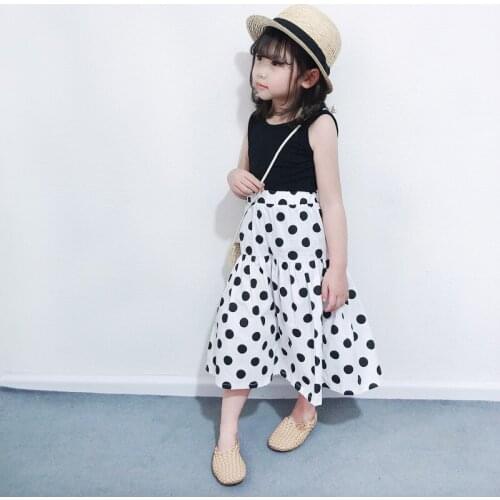 Girls Halter T-polka-dot Swing Skirt Twopiece Suit Toddler Clothes Kids Clothes Kids Boutique Clothing Wholesale Fashion Clothes