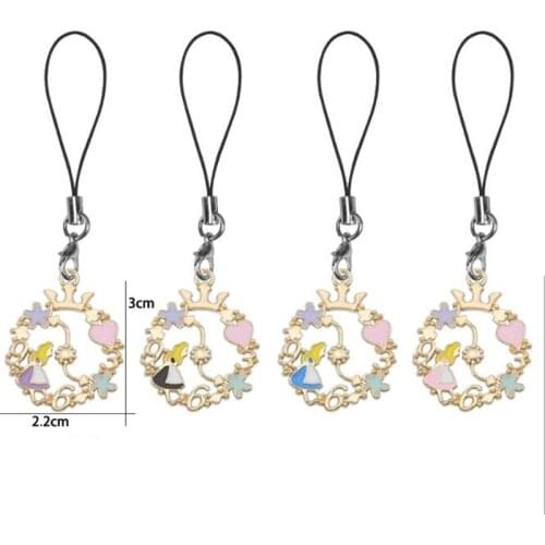 Hot Sales 1 Piece High Quality Metal Flowers Garden Girls Mobile Phone Strap Cute Keychains Decoration Bag Charms Accessory