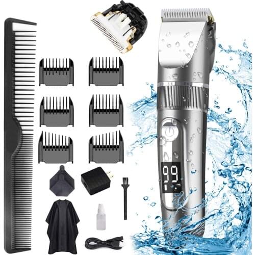 Hair Clipper Professional Electric Trimmer With LED Screen Washable Rechargeable Men Strong Power Steel Cutter Head Hair trimmer