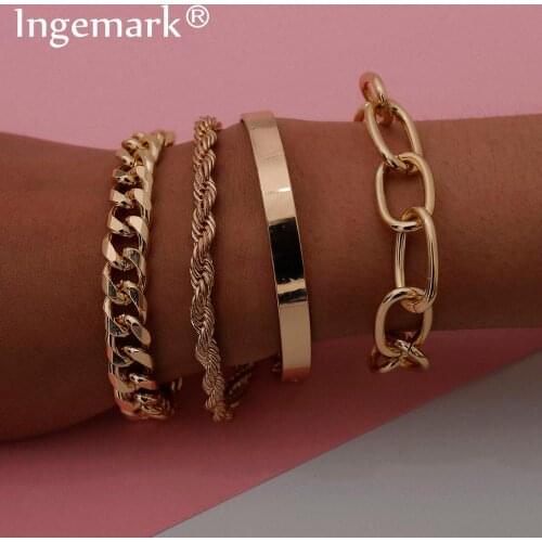 Vintage Snake Chain Bracelets Set for Women Men Beach Boho Fashion Thick Iron Twisted Link Bracelet Bangles Punk Hand Jewelry