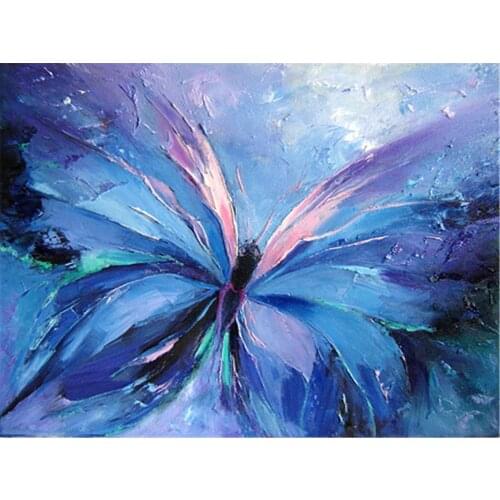 Butterfly Blue Vivid Animal DIY Embroidery Cross Stitch 11CT Kits Craft Needlework Set Printed Canvas Cotton Dropshipping