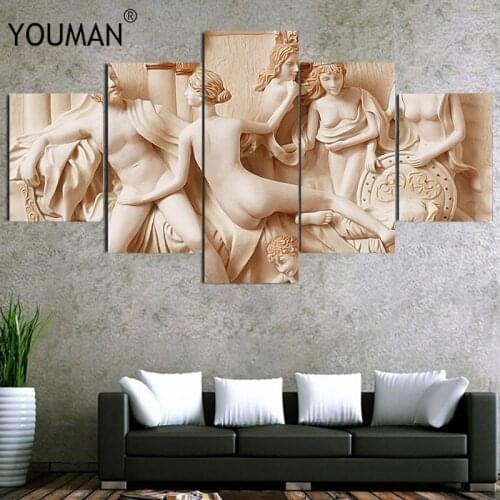 Modern Canvas Frameless Poster Wallpaper European 3D Stereoscopic Embossed Abstract Beauty Body Art Sticker Posters PVC Painting