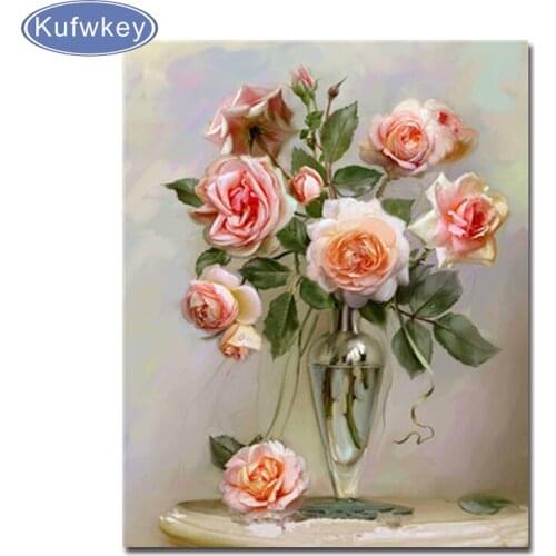 Full Square/Round Drill 5D DIY Diamond Painting vase flower Embroidery Cross Stitch 3d Home Decor diamond mosaic kits