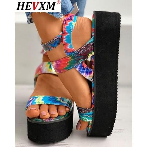 Women Ankle Strap Sandals Womens Platform Flat Summer Ladies Comfortable Fashion Mixed Color Shoes Female Footwear Plus Size 43