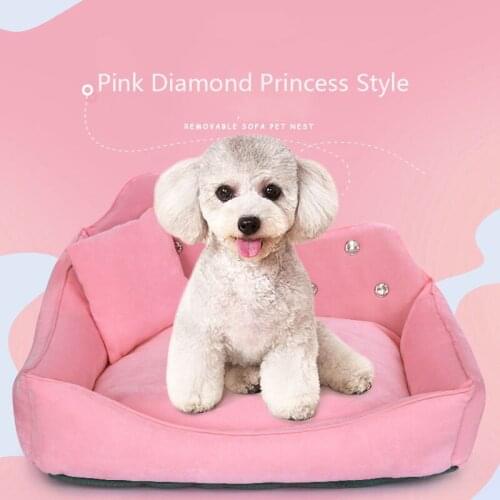 Removable And Washable Waterproof Square Dog Kennel Dog Sofa Princess Bed Soft And Comfortable Pet Sofa