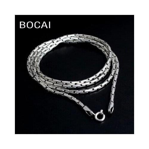 Silver chain mens and womens collar bone chain silver snake chain Thai silver decorative necklace
