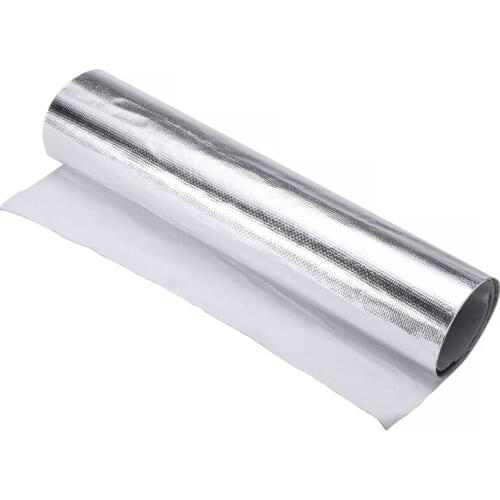 12"x24" 0.2mm Thickness Heat Shield Barrier Aluminum Fiberglass Cloth With Adhesive Layer for Heat Insulation Parts