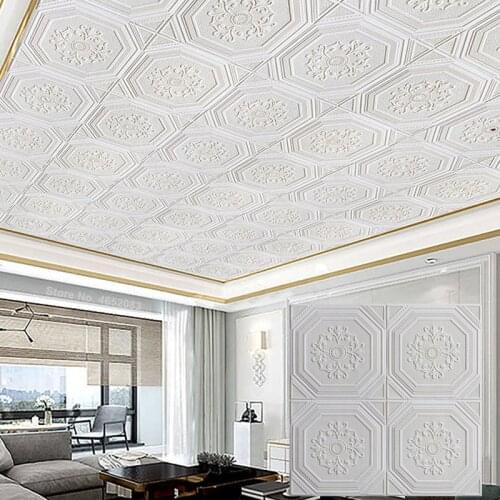 3D Wall Stickers Roof Bedroom Decor Waterproof Self-adhesive Wallpaper For Living Room Kitchen TV Backdrop Decor