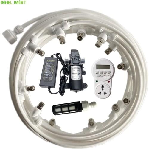 H31 Water electrical pump 12V 60W misting system with slip lock 6mm spray nozzles for garden outdoor patio mist cooling system