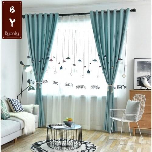 Custom Curtain Modern Embroidered Lights Shading Childrens Room In Northern Europe Curtains for Living Dining Room Bedroom