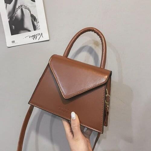 Womens bags 2021 new shoulder bag fashion all-match diagonal bag PU leather solid color small bag