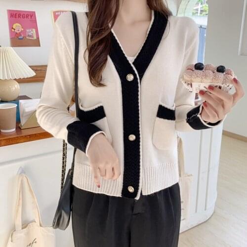 2020 Design Women Cardigan Coat Sweater Women V-Neck Long Sleeve Poncho Vintage Button Knit Cardigans Women Cropped Tops Outfits